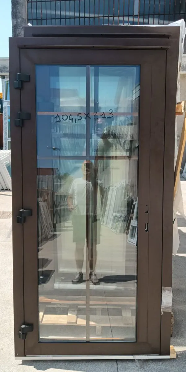PORTONCINI IN ALLUMINIO MARRONE TAGLIO TERMICO, TUTTO VETRO, IN STOCK € 449,00